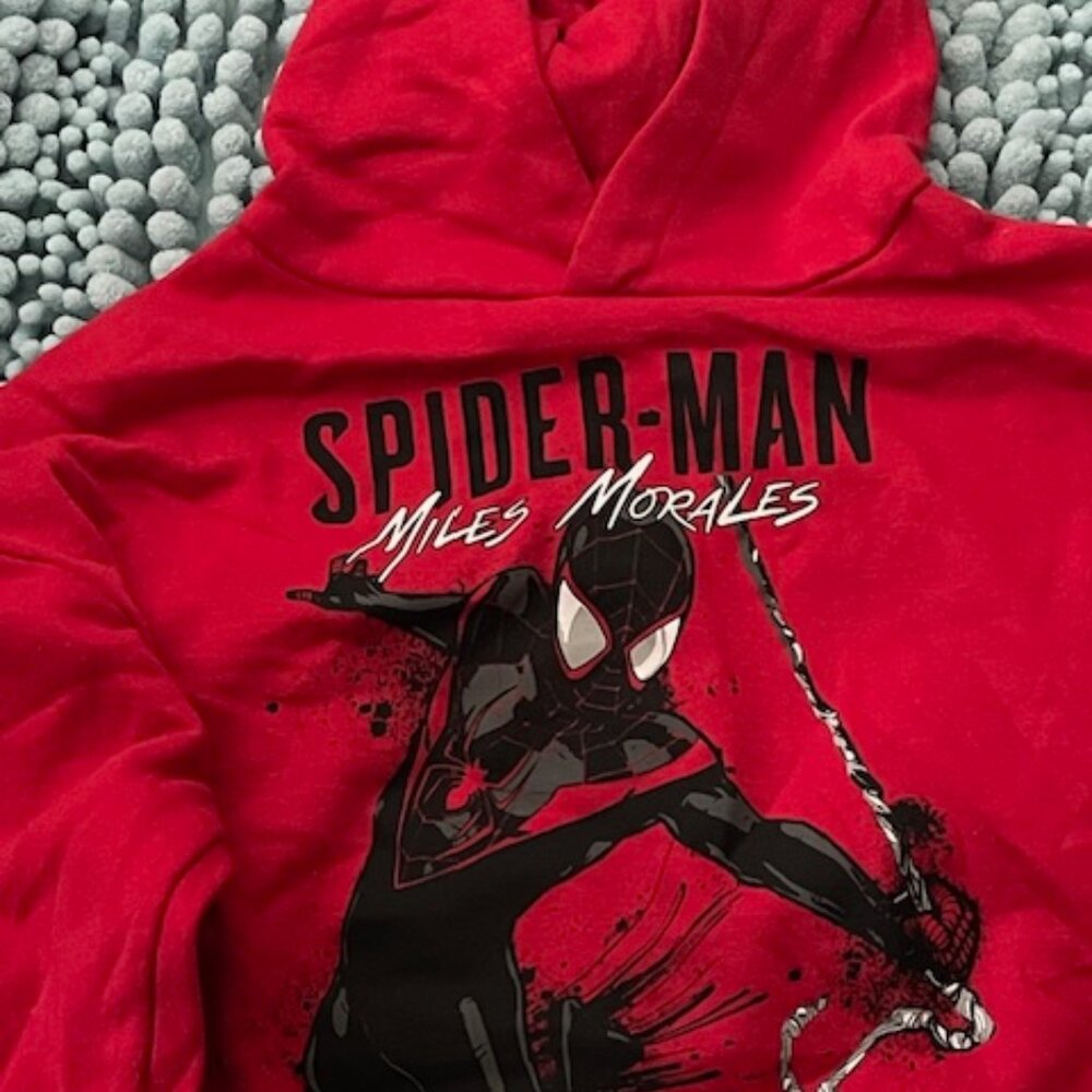 Marvel Spider Man Miles Morales Red Hoodie